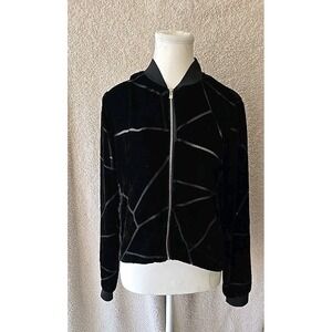Lily Allen x Vero Moda Bomber Jacket Zip Up Velvet Long Sleeve Women's Size‎ M